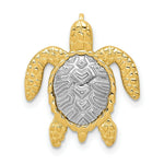 Load image into Gallery viewer, 14K Two-tone Gold White &amp; Yellow Gold Turtle Pendant Slide
