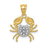 Load image into Gallery viewer, 14K Yellow Gold &amp; Rhodium Diamond-cut Crab Pendant
