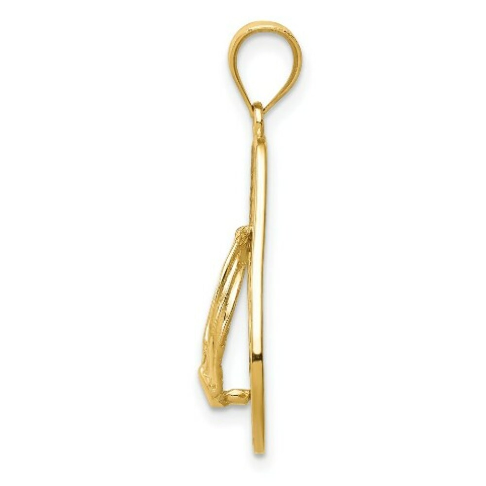 14K Yellow Gold Mesh Flip flop Pendant