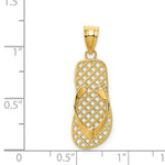 Load image into Gallery viewer, 14K Yellow Gold Mesh Flip flop Pendant
