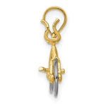 Load image into Gallery viewer, 14K Yellow Gold Yellow &amp; White Gold Moveable Bicycle Pendant
