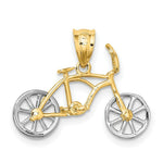 Load image into Gallery viewer, 14K Yellow Gold Yellow &amp; White Gold Moveable Bicycle Pendant
