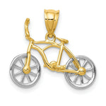 Load image into Gallery viewer, 14K Yellow Gold Yellow &amp; White Gold Moveable Bicycle Pendant
