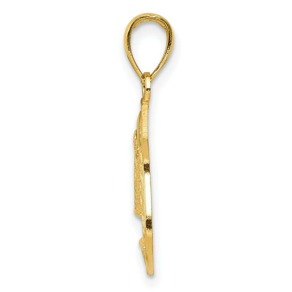 14K Yellow Gold Police Badge Pendant