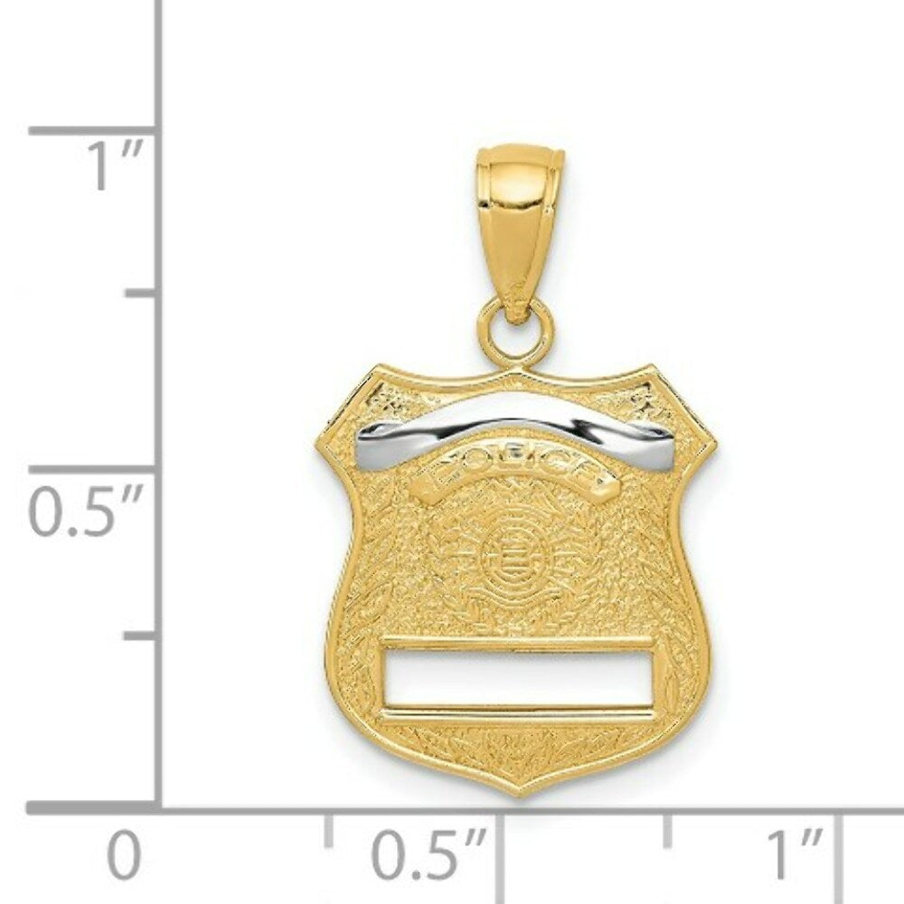 14K Yellow Gold Police Badge Pendant