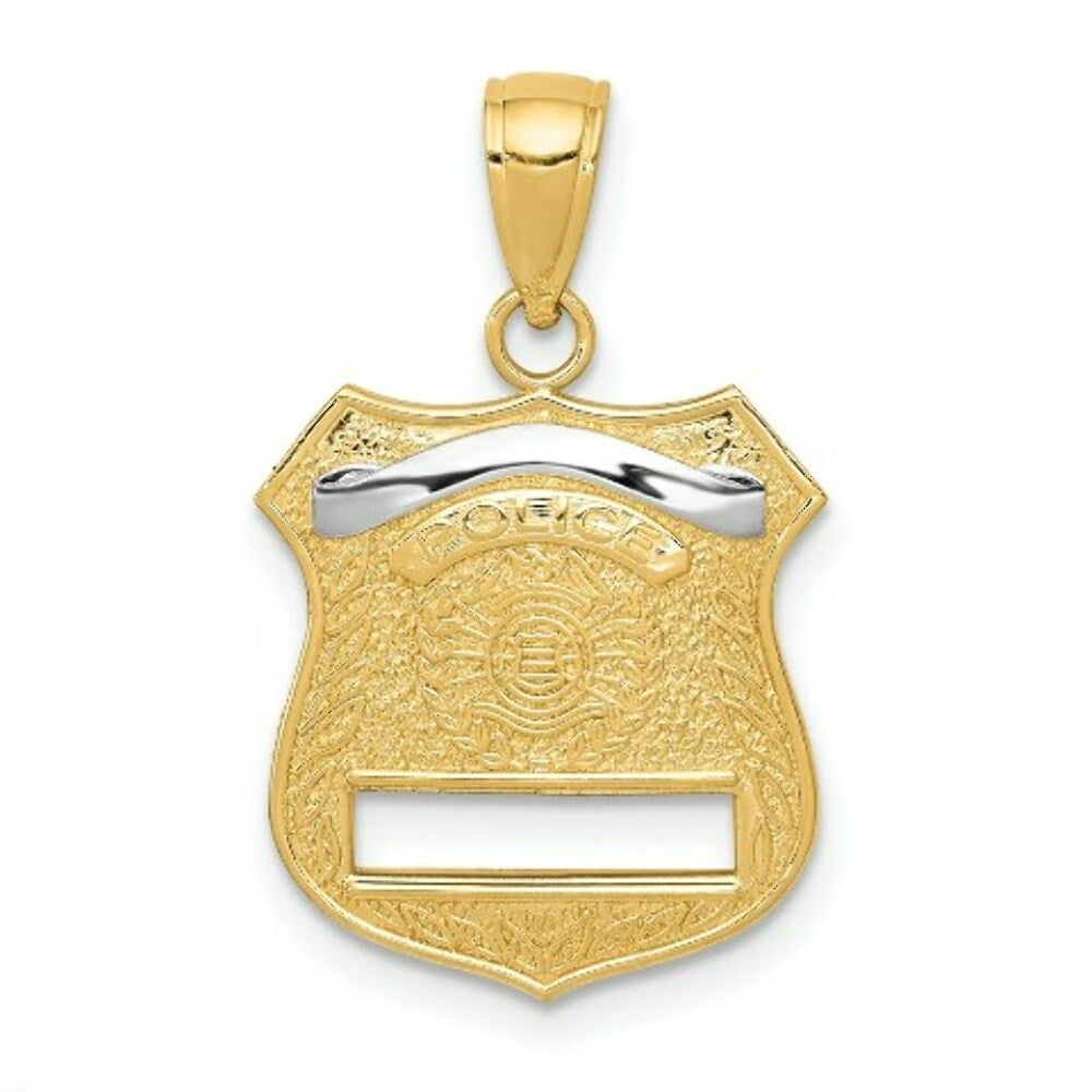 14K Yellow Gold Police Badge Pendant
