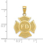 Load image into Gallery viewer, 14K Yellow Gold Fire Department Badge Pendant

