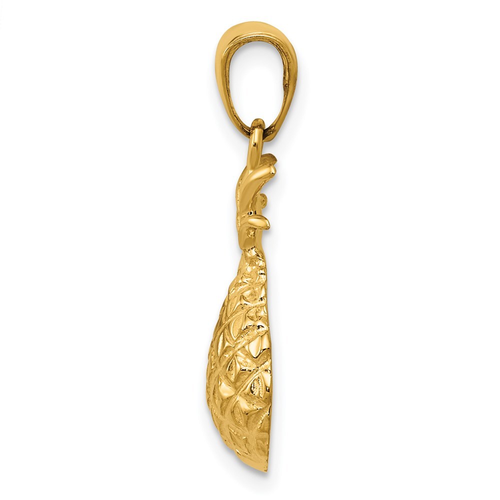 14K Yellow Gold Diamond-cut Pineapple Pendant
