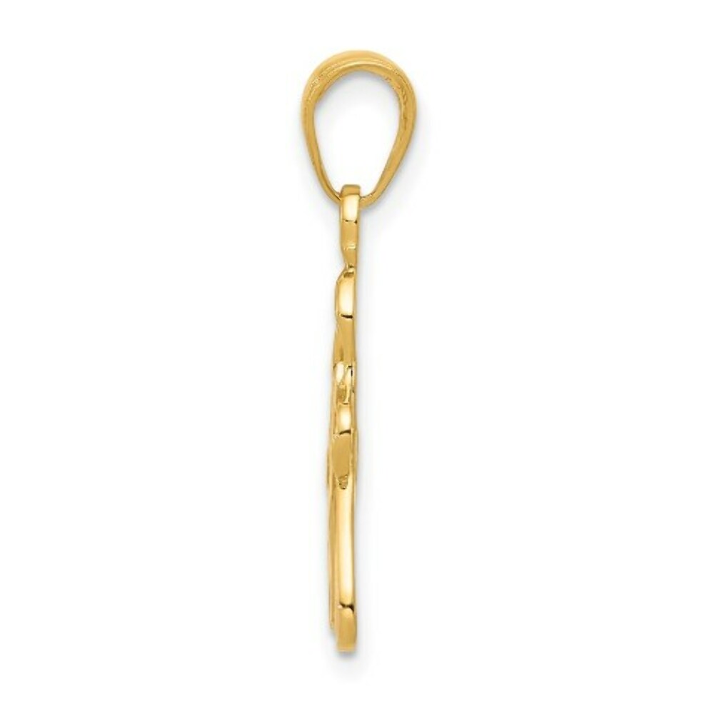 14K Yellow Gold Enameled Ballet Slippers Charm