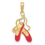 Load image into Gallery viewer, 14K Yellow Gold Enameled Ballet Slippers Charm
