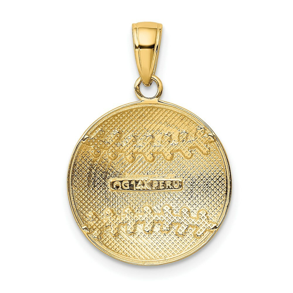 14K Yellow Gold Diamond-Cut Baseball Charm