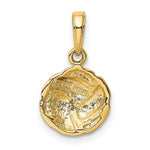 Load image into Gallery viewer, 14K Yellow Gold Solid Satin &amp; Diamond -Cut Volleyball Charm
