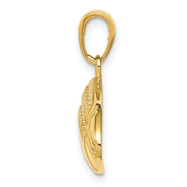 14K Yellow Gold Diamond-Cut Medium Football Charm