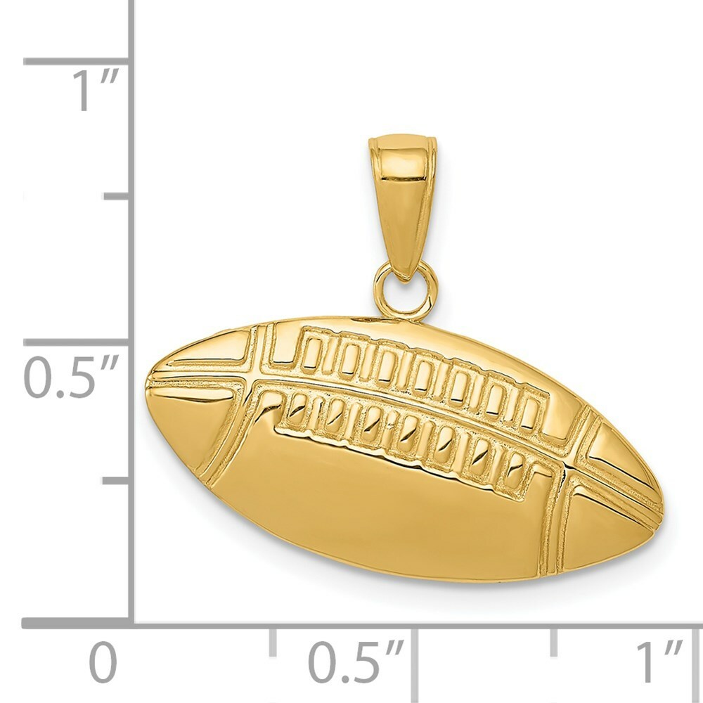 14K Yellow Gold Diamond-Cut Medium Football Charm