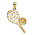 Load image into Gallery viewer, 14K Yellow Gold Diamond-Cut Tennis Racquet Charm
