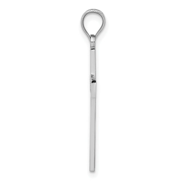 14K White Gold Cross Pendant 25mm length