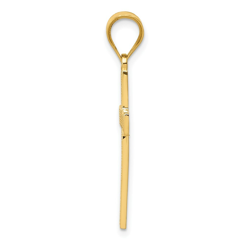 14K Yellow Gold Cross Pendant 25mm length