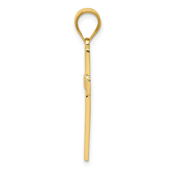 14K Yellow Gold Cross Pendant 25mm length