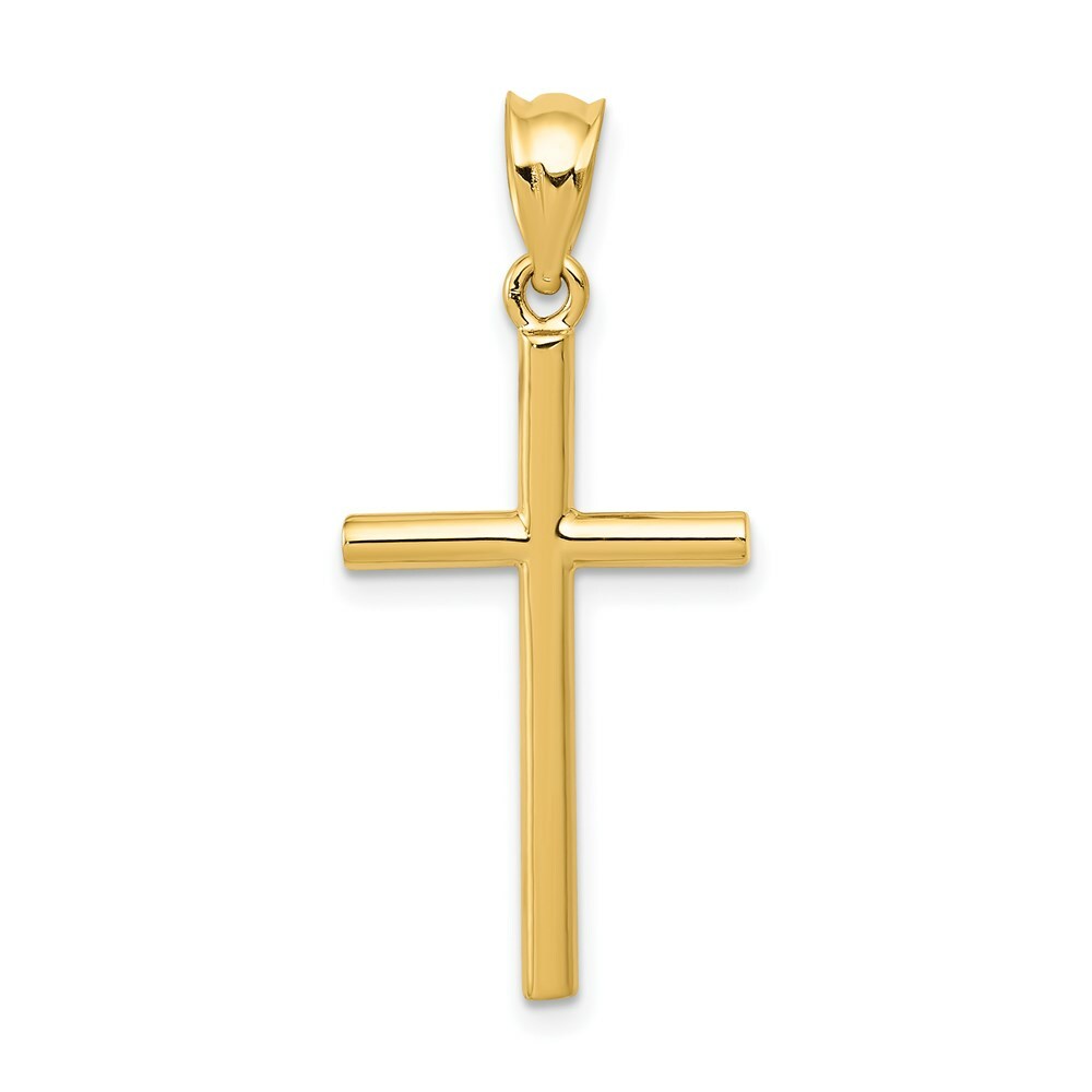 14K Yellow Gold Cross Pendant 25mm length