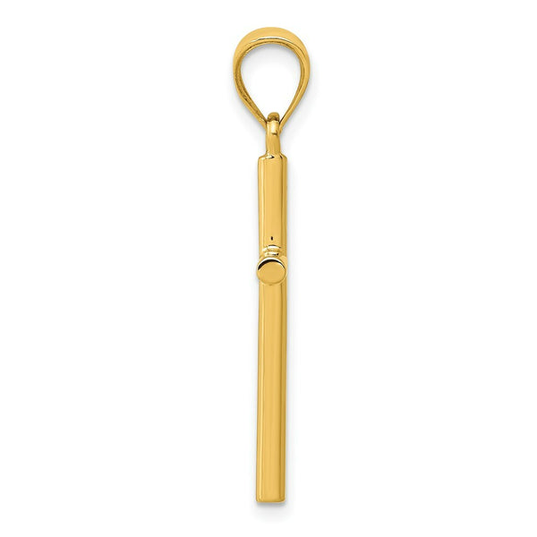 14K Yellow Gold Cross Pendant 25mm length