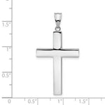 Load image into Gallery viewer, 14K White Gold Polished Hollow Cross Pendant 33mm length
