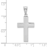 Load image into Gallery viewer, 14K White Gold Polished Hollow Cross Pendant 25mm length
