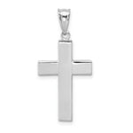 Load image into Gallery viewer, 14K White Gold Polished Hollow Cross Pendant 25mm length
