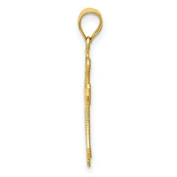 14K Yellow Gold Mini Budded Cross Pendant