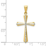 Load image into Gallery viewer, 14K Yellow Gold Rhodium Diamond Cut Cross Pendant 30mm length
