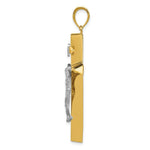 Load image into Gallery viewer, 14K Two-tone Gold INRI Hollow Crucifix Pendant 53mm length

