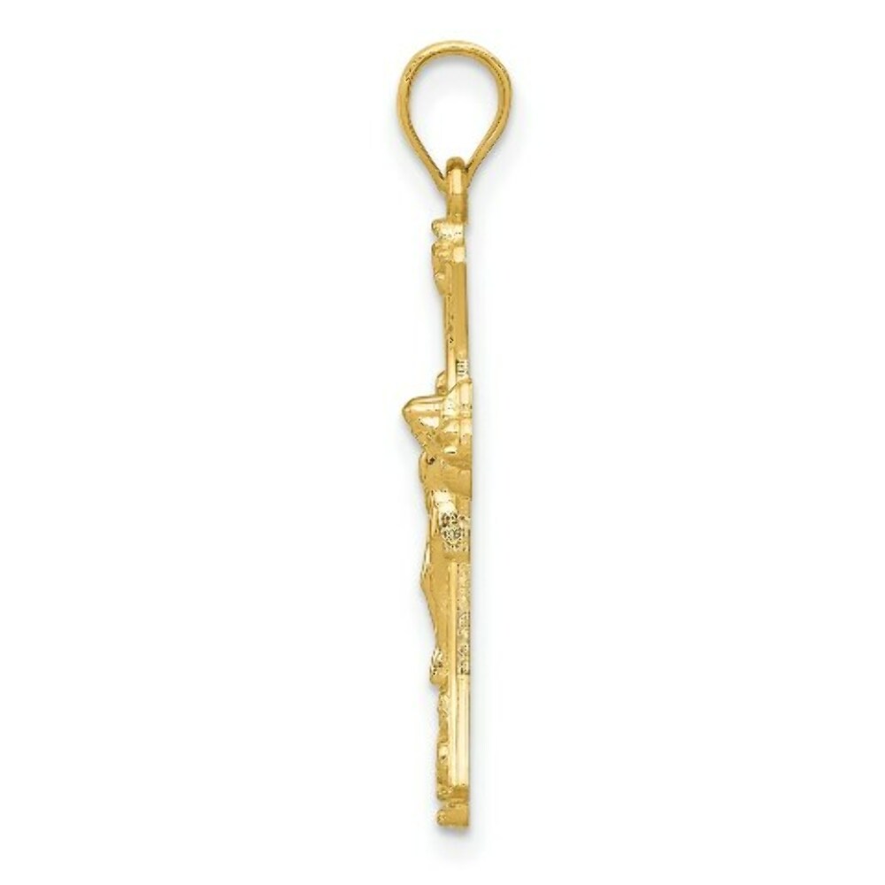 14K Yellow Gold Crucifix Pendant 26mm length