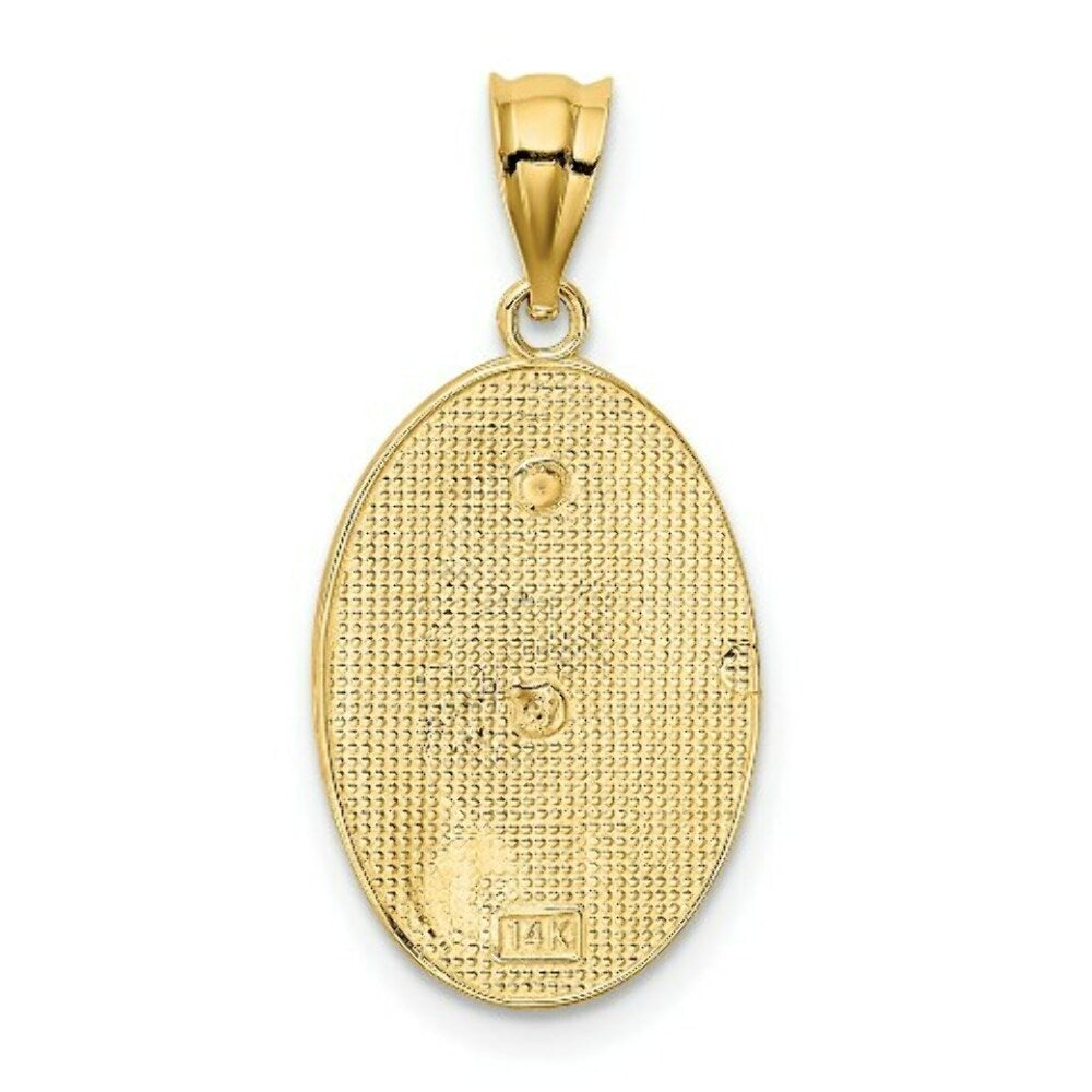 14K Yellow Gold Yellow & Rose Gold w/Rhodium Guadalupe & 15 Pendant