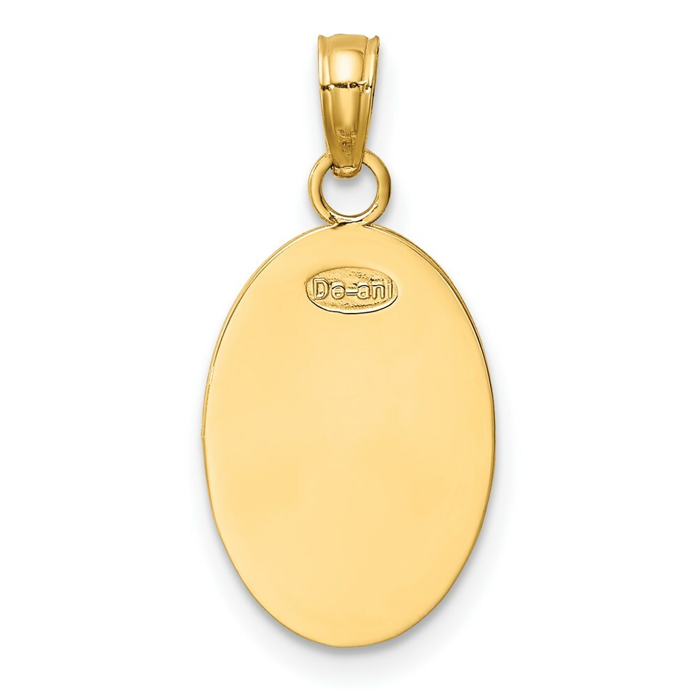 14K Yellow Gold Saint Christopher Medal Pendant 11mm width