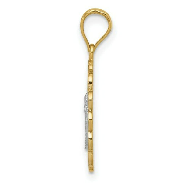 14K Yellow Gold Yellow & White Gold w/Rhodium Baptism Pendant