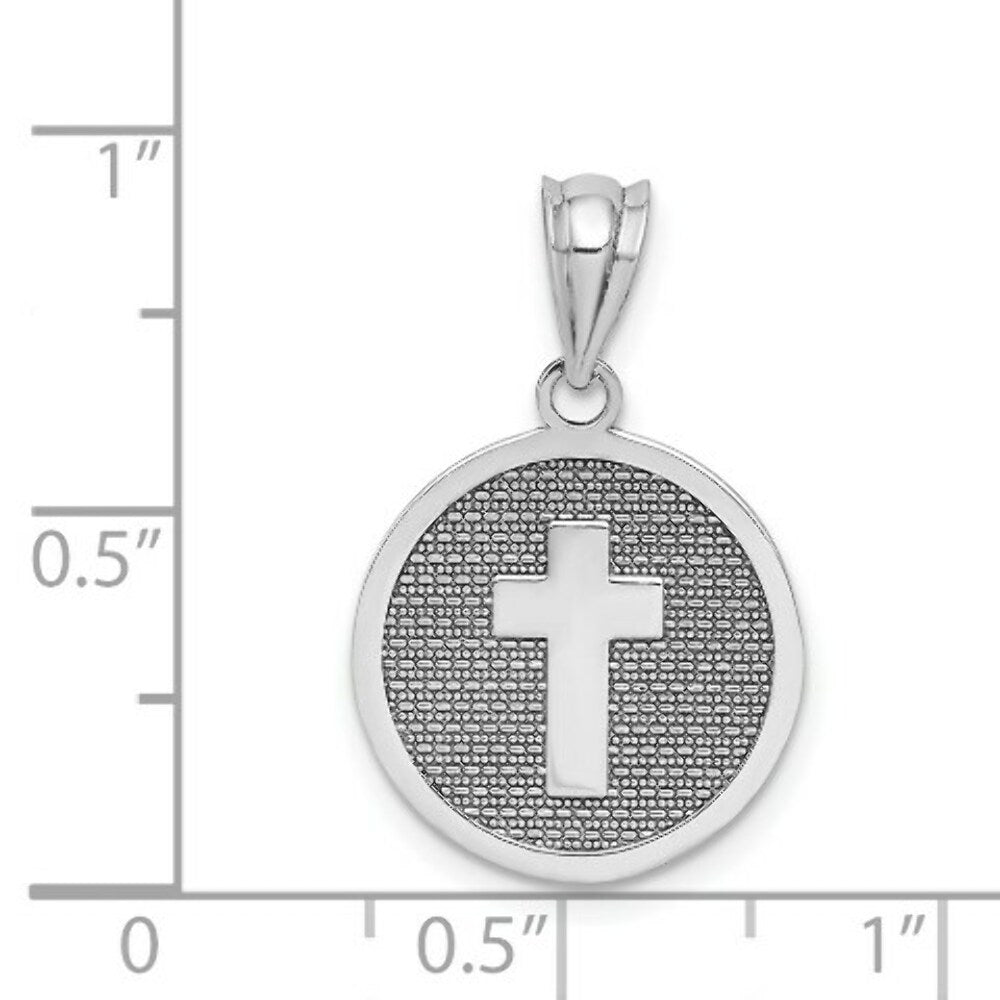 14K White Gold Reversible Cross & 1st Holy Communion Charm