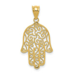 Load image into Gallery viewer, 14K Yellow Gold Filigree Hamsa Pendant
