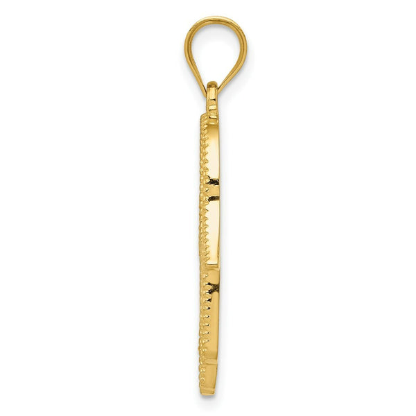 14K Yellow Gold Hamsa with Star of David Charm