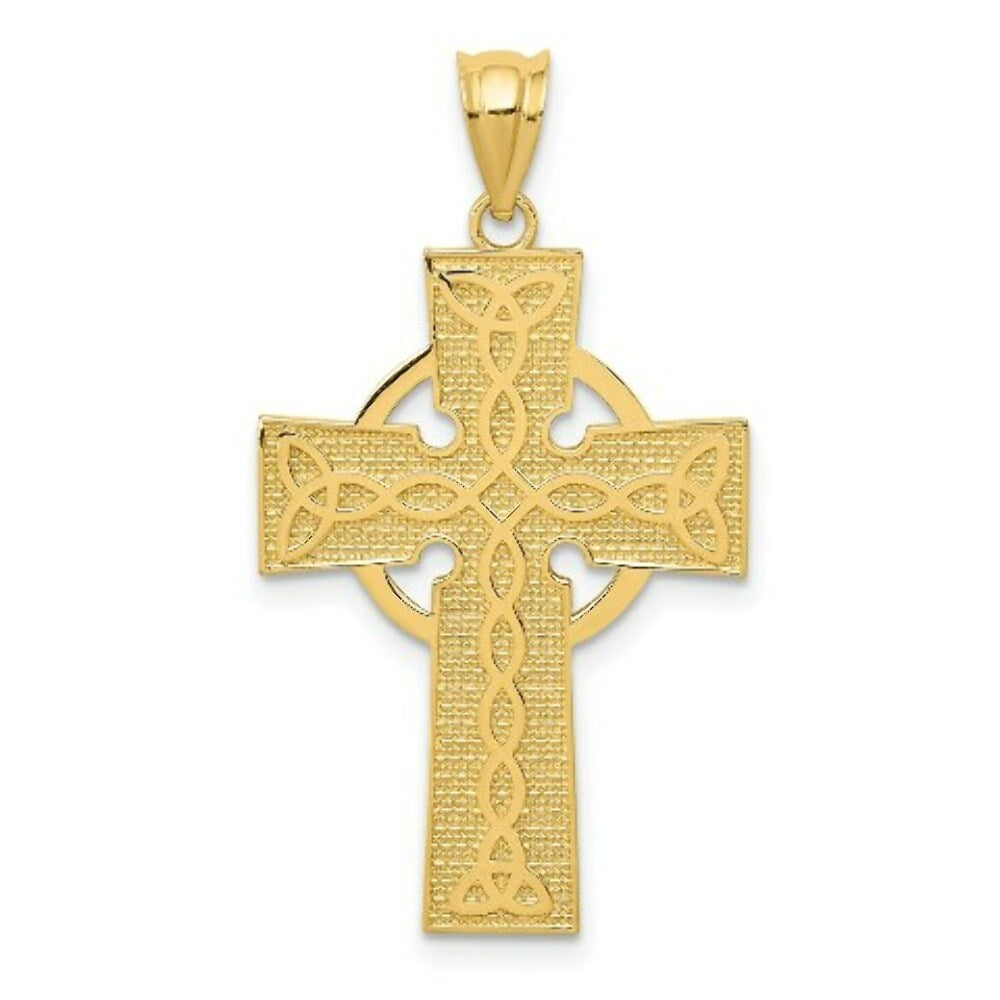 14K Yellow Gold Irish Cross Pendant