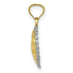 Load image into Gallery viewer, 14K Yellow Gold &amp; Rhodium Polished and Diamond-cut Heart Pendant
