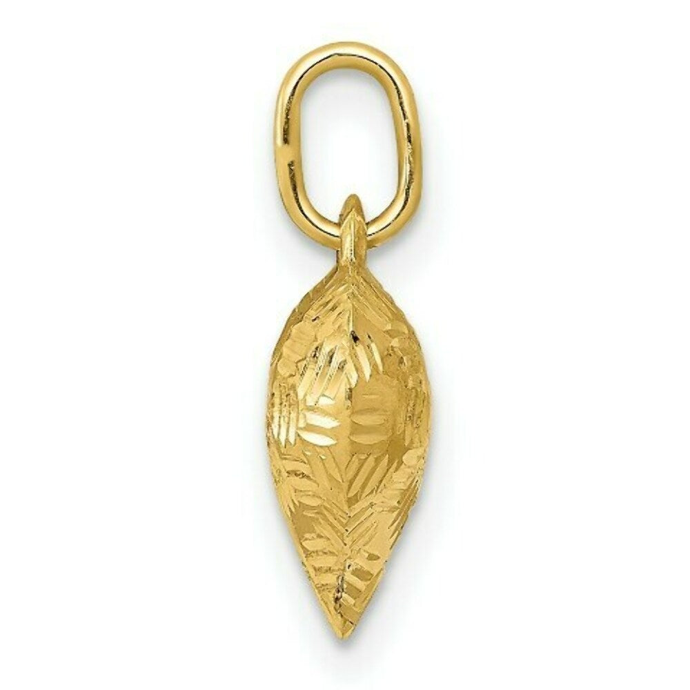 14K Yellow Gold Textured Puff Heart Pendant