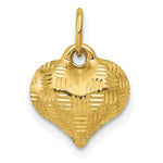 Load image into Gallery viewer, 14K Yellow Gold Textured Puff Heart Pendant
