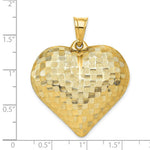 Load image into Gallery viewer, 14K Yellow Gold Textured Puff Heart Pendant
