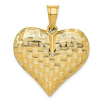 Load image into Gallery viewer, 14K Yellow Gold Textured Puff Heart Pendant
