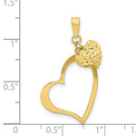 Load image into Gallery viewer, 14K Yellow Gold Open Heart &amp; Puffed Heart Pendant
