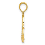 Load image into Gallery viewer, 14K Two-tone Gold &amp; Rhodium Polished &amp; Textured Heart Pendant
