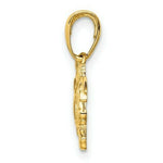 Load image into Gallery viewer, 14K Yellow Gold Flying Cherubs Holding Heart Pendant
