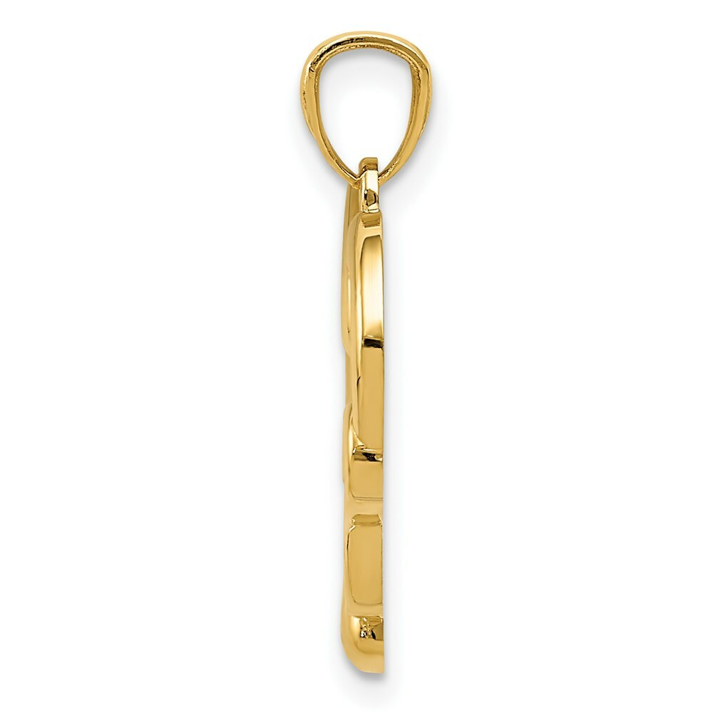 14K Yellow Gold Polished Infinity Heart Pendant