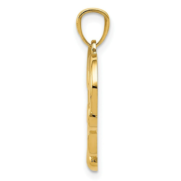 14K Yellow Gold Polished Infinity Heart Pendant