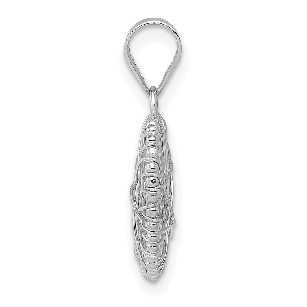 14K White Gold Open Wire Heart Pendant
