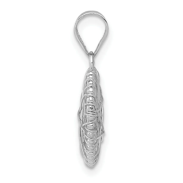 14K White Gold Open Wire Heart Pendant